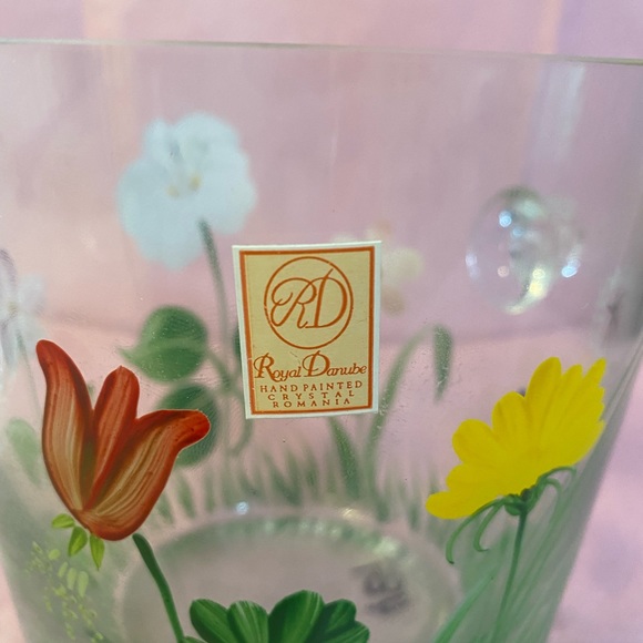 Royal Danube hand painted crystal ice bucket. Made in Romania. - Picture 2 of 3